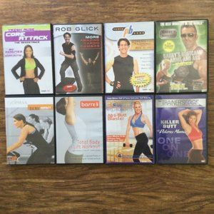 8 Exercise Workout DVDs Rob Glick Cathe Keli Roberts Trish Muse Munoz Barre